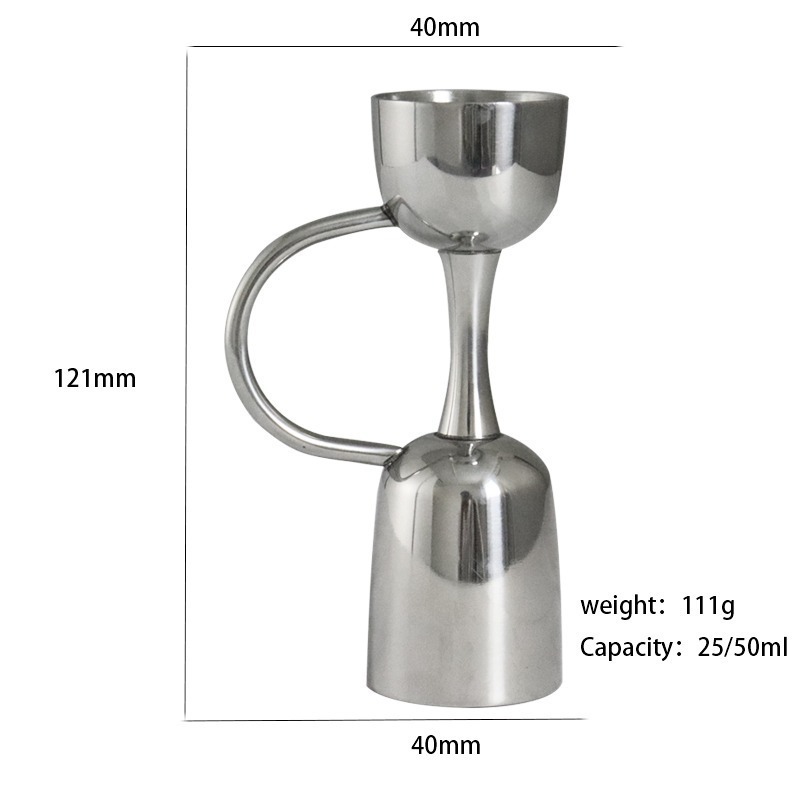 304 Stainless Steel Double Head Wine Mixer With Handle Is Not Easy To Break Jigger