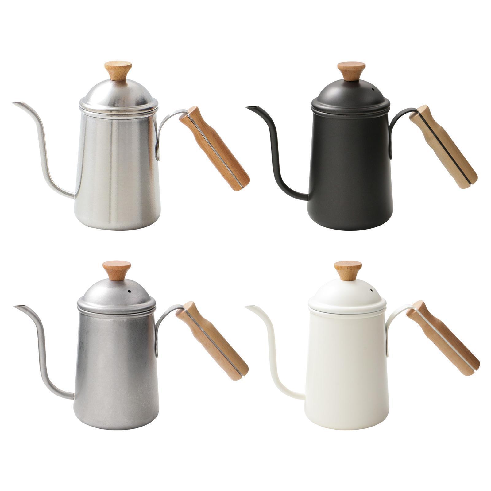 Vintage Food Grade Stainless Steel Coffee Pot White,Black,Silver,650ml Coffee and Tea Pot for Coffee,Tea,for Home,Party