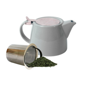 Sample Available Wholesale  porcelain tea Pots for loose leaf tea pot with stainless seel srainer and lid