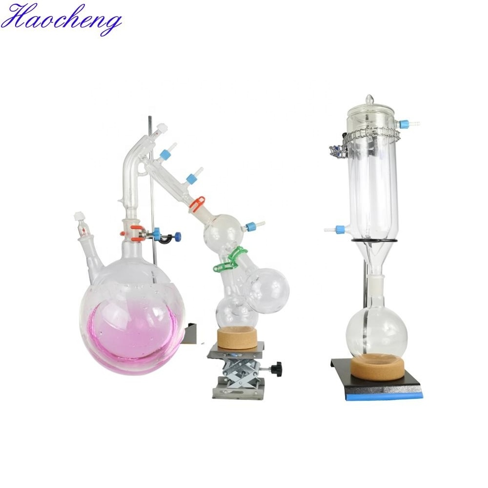 Haocheng 2l distillation head with jacketed condenser short path