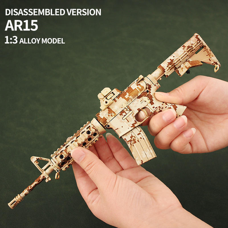 AR15 Metal guns model miniature model toy gun black 1: 3 scale diecast metal build kit gun model