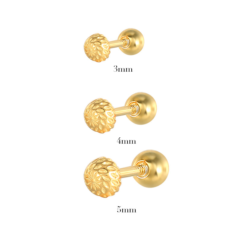 2021 new S925 sterling silver CANNER classic round ball spiral piercing stud earrings for baby child girl