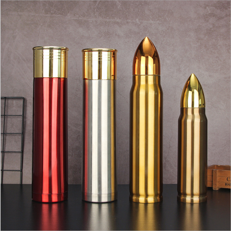 Wholesale Shotgun Shell Stainless Steel Water Bottle Double Walled Vacuum Insulated Bullet Tumbler Cups In Bulk