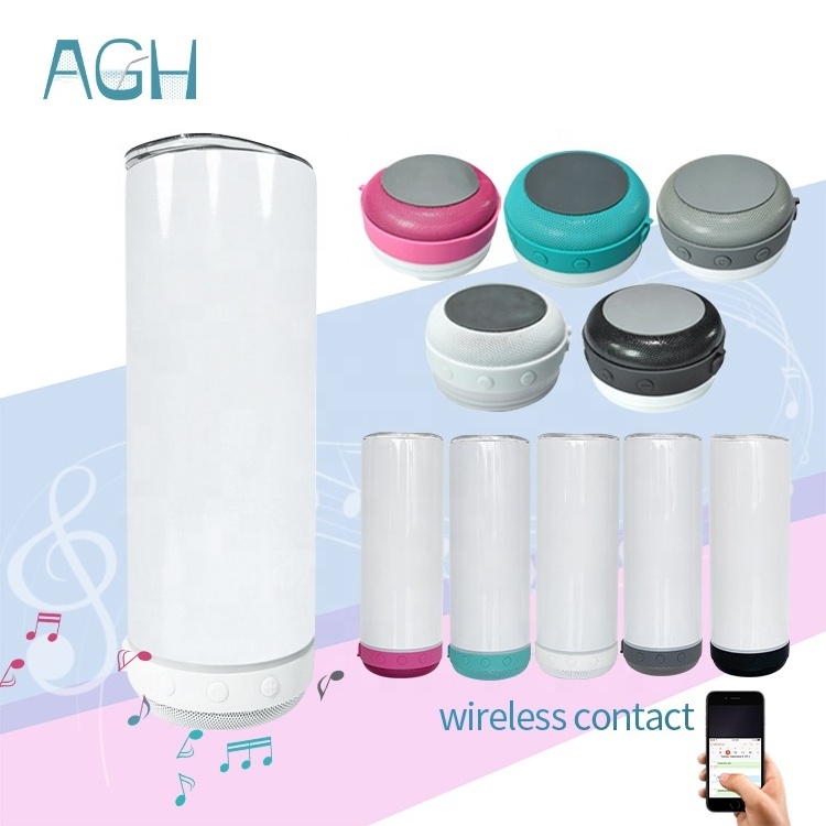 AGH China USA Warehouse 20oz Sublimation Stainless Steel Double Walled Music Speaker Tumbler