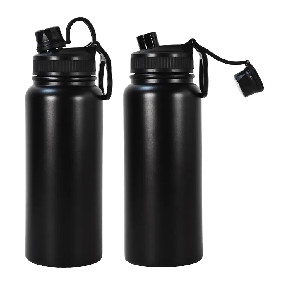 Customized 12oz 32oz 40oz 64oz Double Wall Stainless Steel Vacuum Insulated Flask Sports Water Bottle With Handle Lid