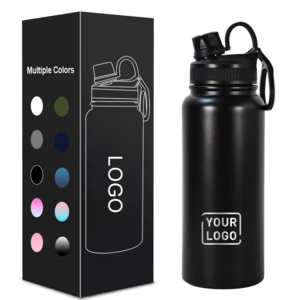 Customized 12oz 32oz 40oz 64oz Double Wall Stainless Steel Vacuum Insulated Flask Sports Water Bottle With Handle Lid