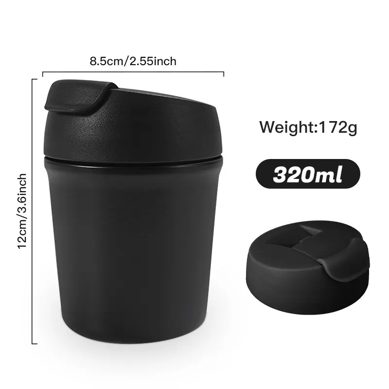 Custom Logo 320 Ml Leak-proof Recyclable Stainless Steel 320ml Reusable Coffee Cups With Lid Travel Insulated Coffee Tumbler Mug