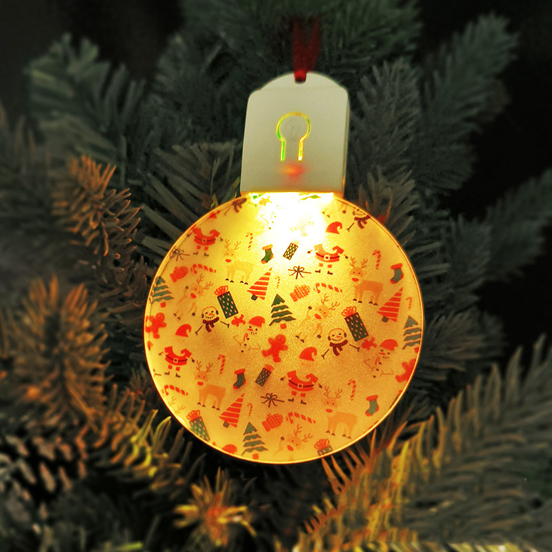 Top Selling Christmas Ornaments LED Lighting Sublimation Blank Acrylic Hanging Ornament With Multiple Color Modes Xmas Decor