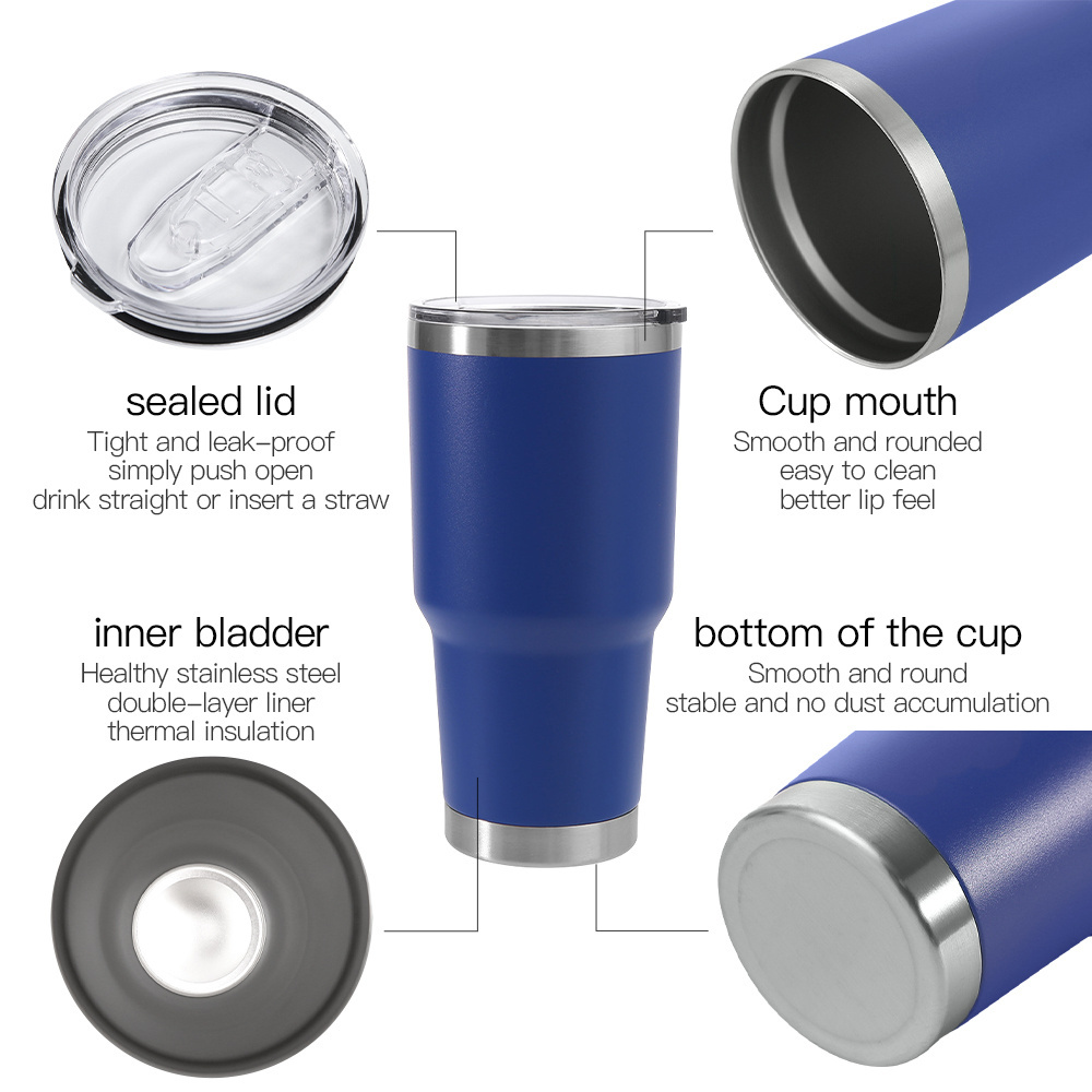 stainless steel regular tumbler powder coated 20oz 30oz double-wall insulation Keeping cold mug DIY tumbler