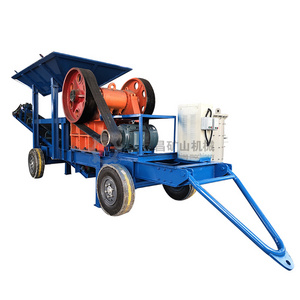 Mobile Gold Ore Crushing Plant Portable Rock Crushing Equipment PE250X400 PE400X600 PE Series Jaw Crusher Stone Breaking Machine