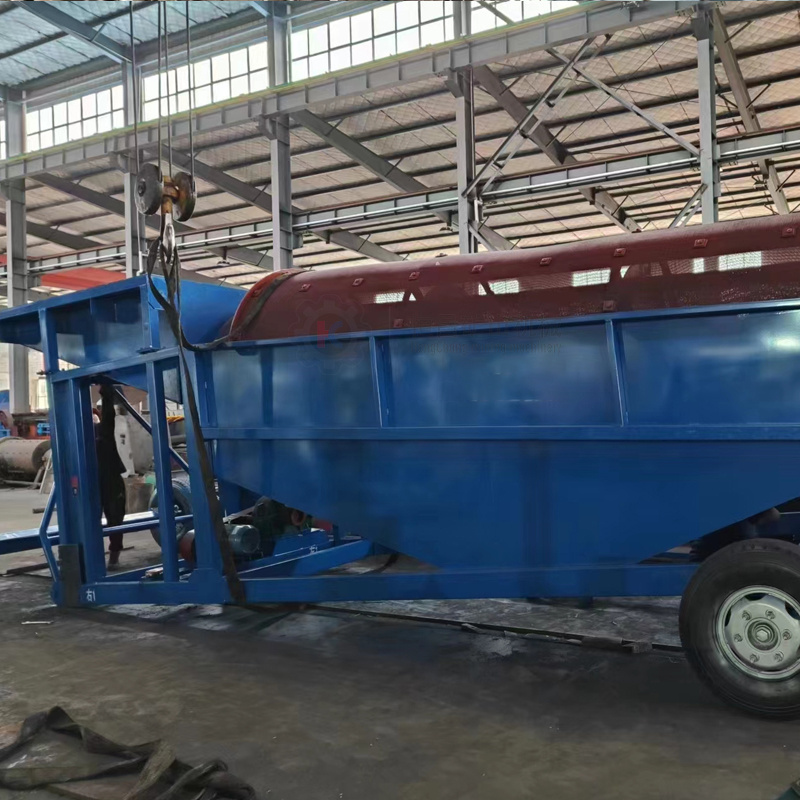 Top China Supplier Portable Gold Mining Washing Rotary Drum Trommel Screen with Sluice Box