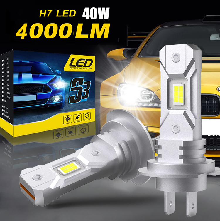 Mini size S9P 4000LM all in one 9005 9006 9012 h11 h7 led headlight bulb for car low beam projector