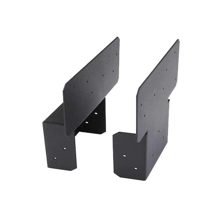 Heavy Duty Security Door Barricade Brackets Drop Open Bar Holder Steel U Bracket With Black Powder Coating