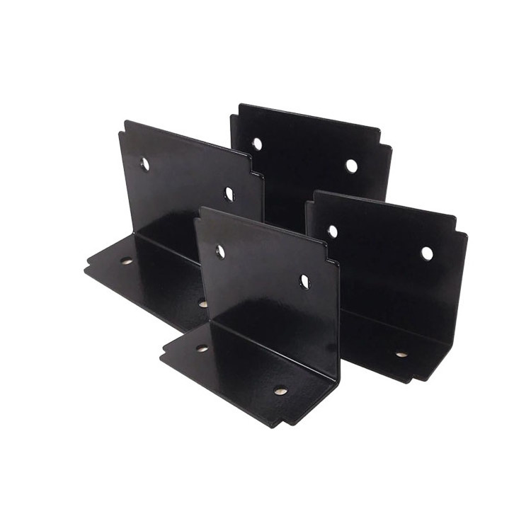 Heavy Duty Security Door Barricade Brackets Drop Open Bar Holder Steel U Bracket With Black Powder Coating