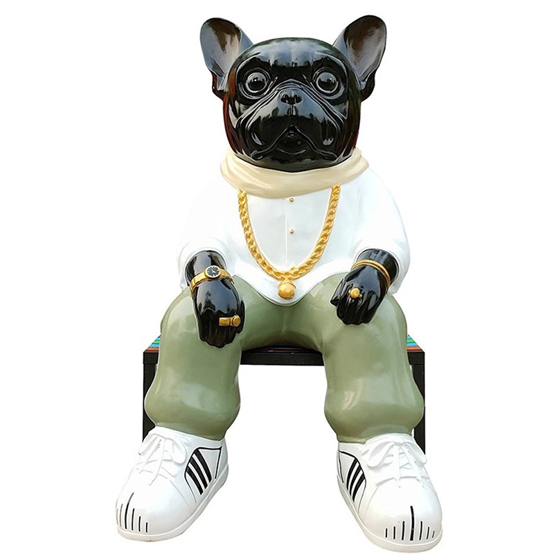 Park shopping mall Statue customized large FRP floor dog sculpture outdoor display animal decoration