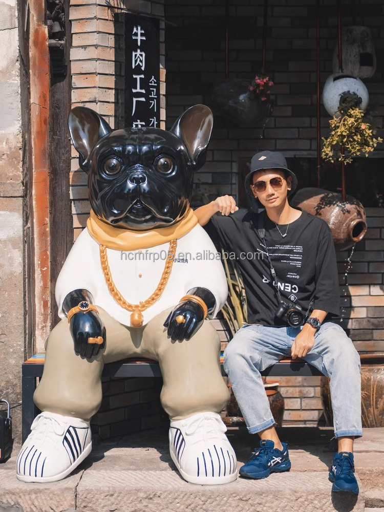 Park shopping mall Statue customized large FRP floor dog sculpture outdoor display animal decoration