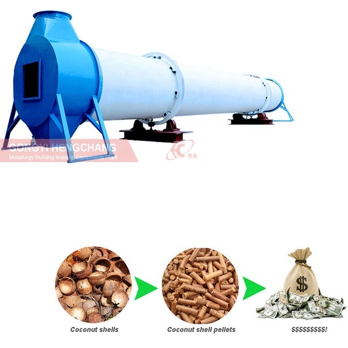 small mini biomass wood chip coco peat rotary drum dryer machine