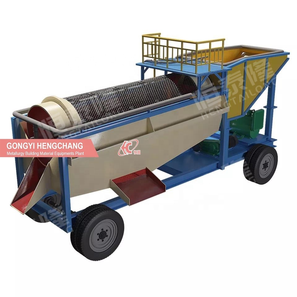 mineral gold rock mud remover separator washing machine with hopper and trommel for gold ore mining  project