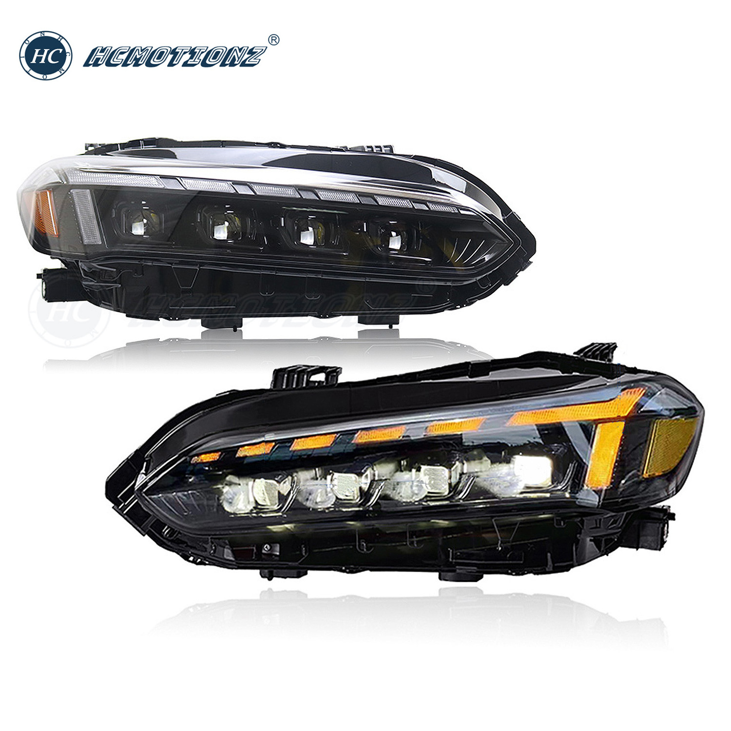 HCMOTIONZ Car Front Lamps Assembly 2022-2023 Start Up Animation DRL LED Headlights for Honda Civic 11th Gen