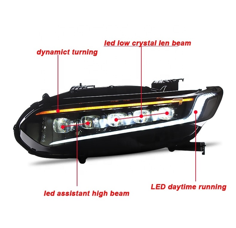 HCmotion Factory manufacturer 10th Gen front lamp Sedan Assembly 2018 2019 2020 2021 Full LED Headlights For Honda Accord