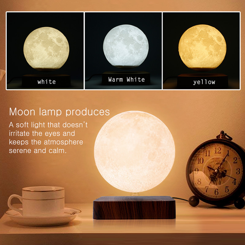 HCNT Manufacturer  Magnetic Levitating  Moon Lamp 3D Printing Moon   Floating Moon Lamp For Gifts