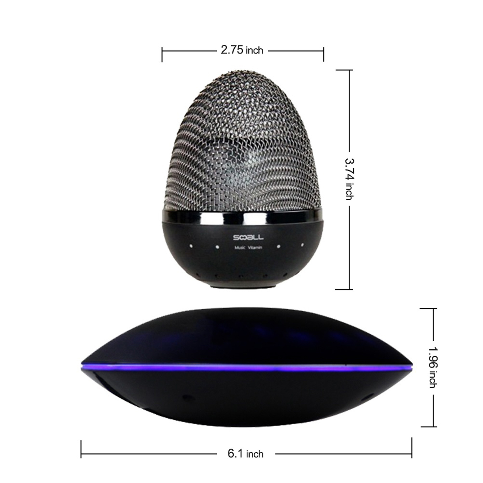 Levitating Speaker Music Player 360 Degree Hifi Surround Sound Magnetic Floating Levitation Speaker