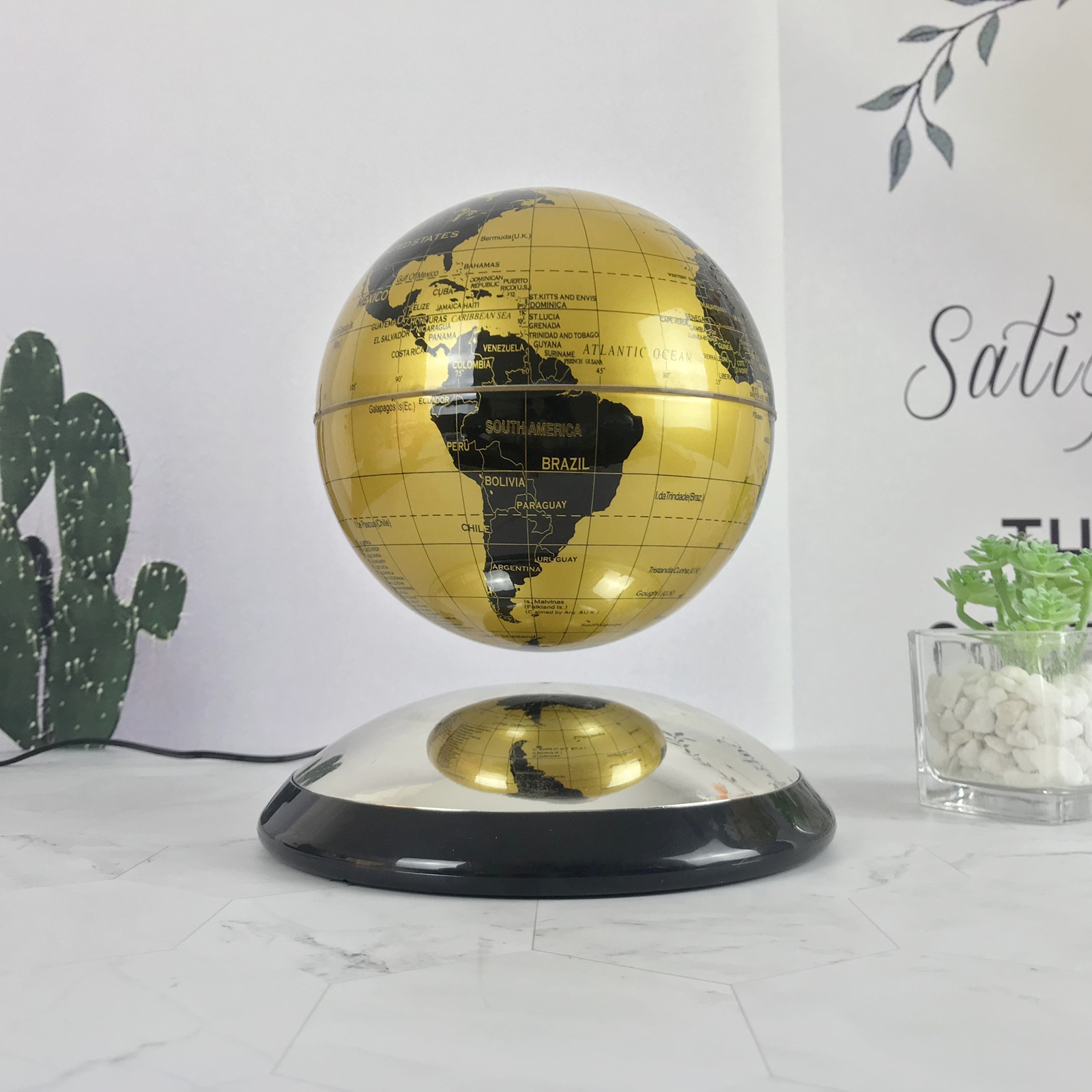 Magnetic Levitating Globe High-class Business Gift 14cm Floating World Globe Unique Design Home Decoration