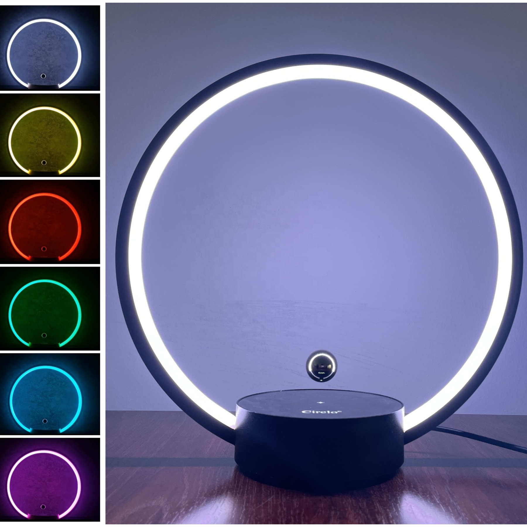 Modern Luxury Circle Table Lamp Round Shade Desktop Ambient LED Light for Bedroom and Living Room Birthday Gift Home Decoration