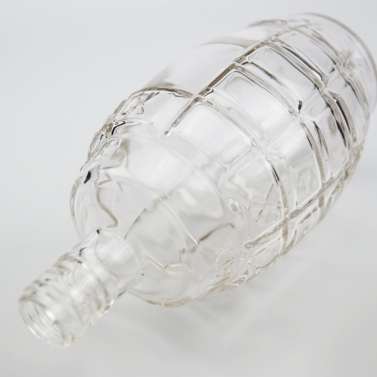 250ml  clear glass liquor bottle with hand grenades shape screw lid,  customized design bottles for drinks