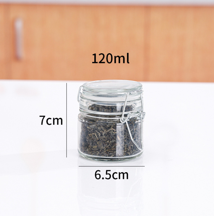 250ml 300ml 500ml Kitchen Accessories Practical Food Glass Jar empty Glass Container Food Storage Container With Lock glass Lid