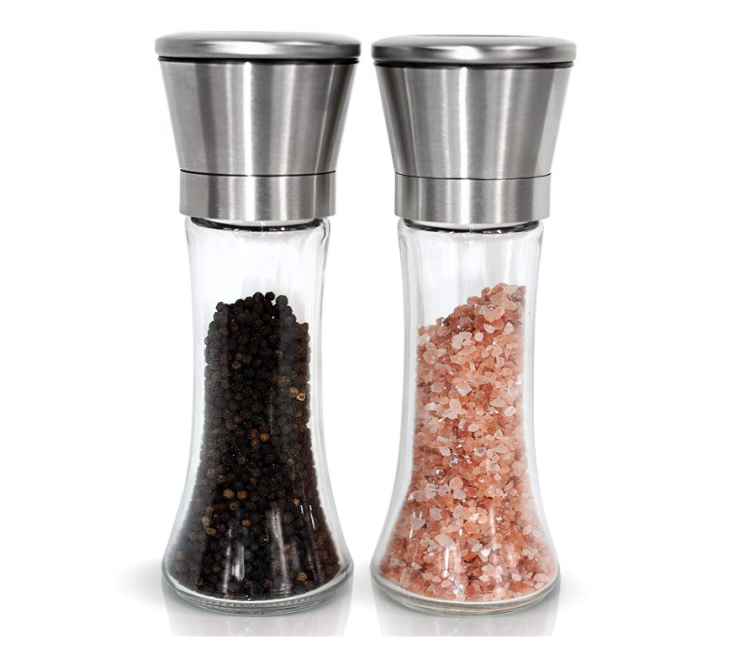 Wholesale empty spicy pepper &salt  grinder hand-operated pepper hand mills with glass container  180ml pepper mills