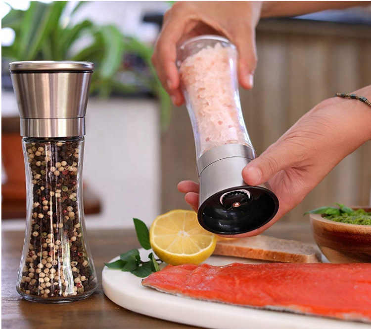 Wholesale empty spicy pepper &salt  grinder hand-operated pepper hand mills with glass container  180ml pepper mills