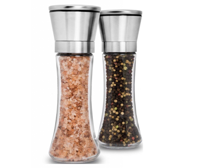 Wholesale empty spicy pepper &salt  grinder hand-operated pepper hand mills with glass container  180ml pepper mills