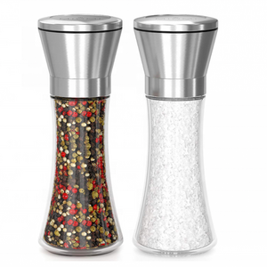 Wholesale empty spicy pepper &salt  grinder hand-operated pepper hand mills with glass container  180ml pepper mills