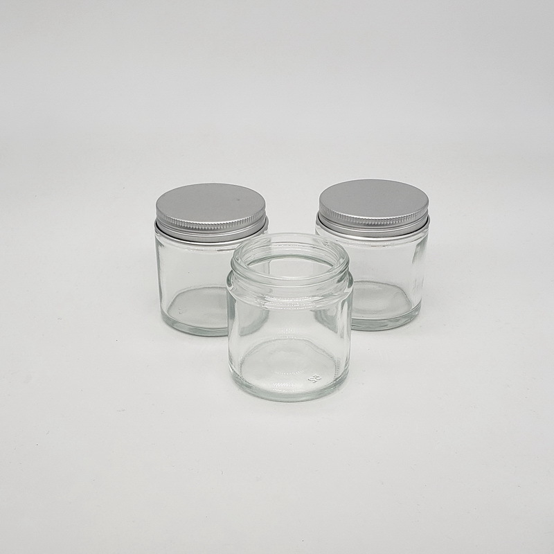 3 oz  empty clear glass honey  jars  cosmetic glass bottle with screw alum lid  for wholesale   100ml