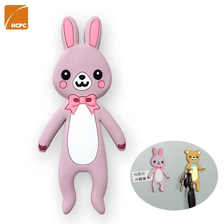 PVC Rabbit design hook Adhesive Animal hook Wall Door Hooks