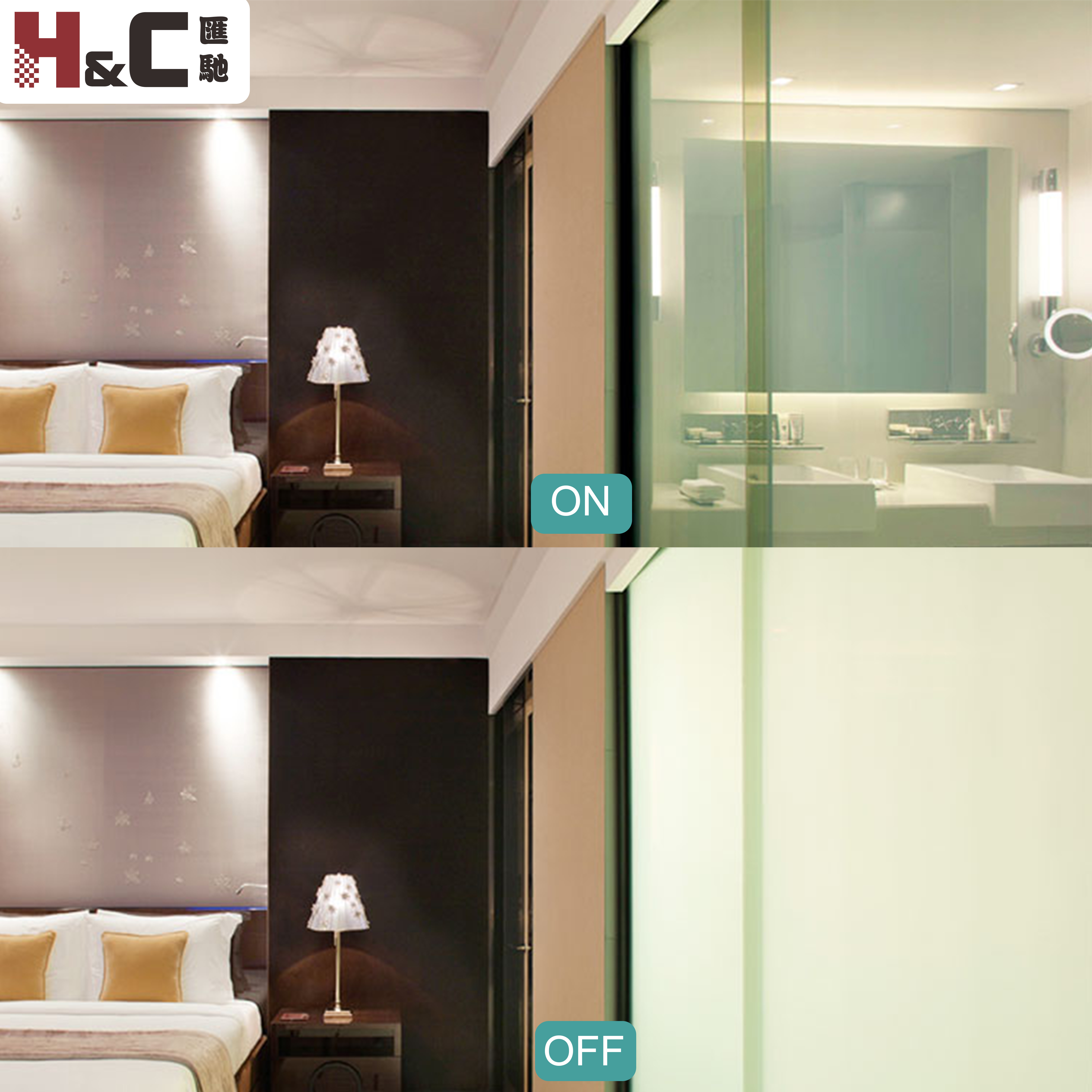 High Transparency Electrochromic Glass Privacy Price Electric Window Tint For Hotel Bathrooms