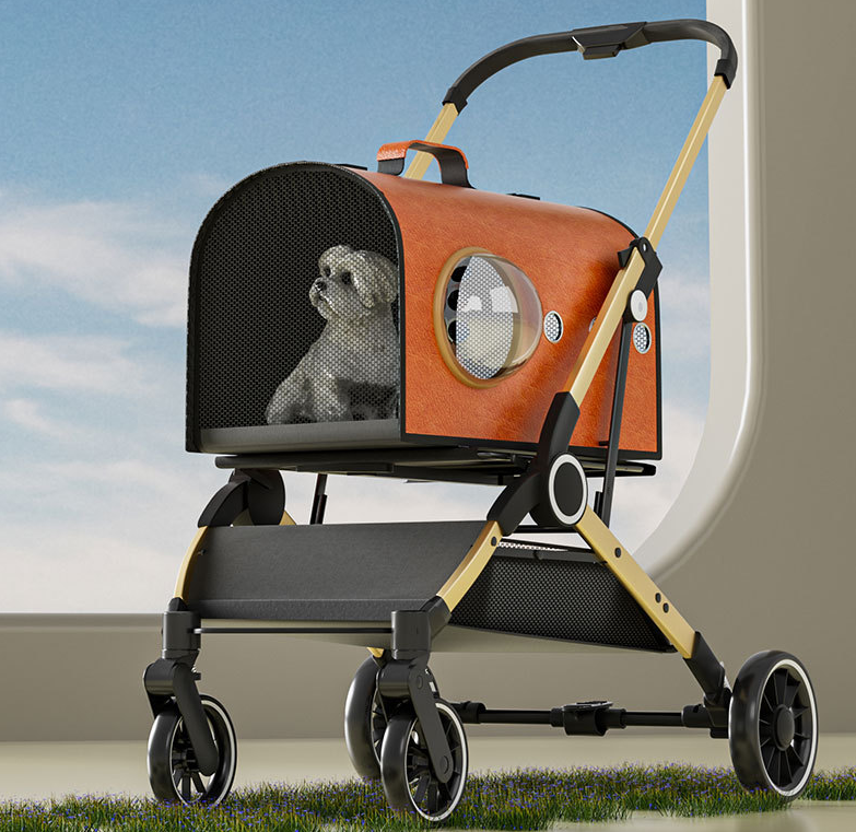 Pet stroller for outdoor travel, lightweight, foldable and detachable dog stroller for small and medium-sized dogs and cats