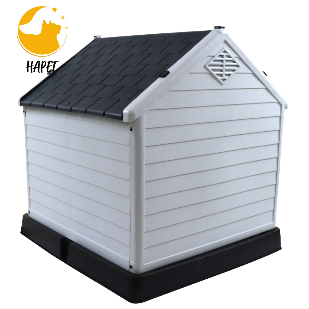 Large Plastic Dog House Outdoor Indoor Dog house Puppy Shelter Water Resistant Easy Assembly Sturdy Dog Kennel