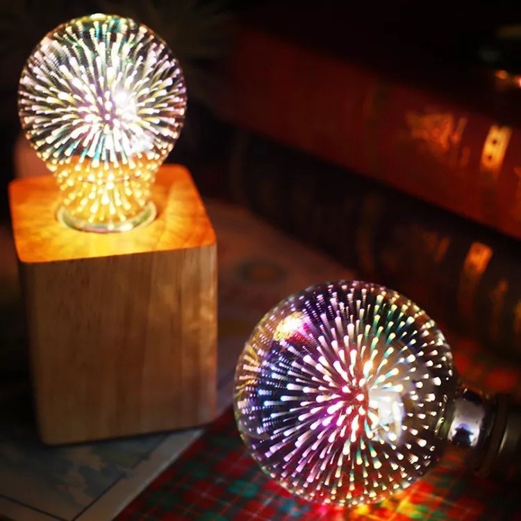 3D Creative Colourful Bar Lamp Decorative  Glass Light Bulbs Meteor Shower Lights E27 Led Lamp Bulb