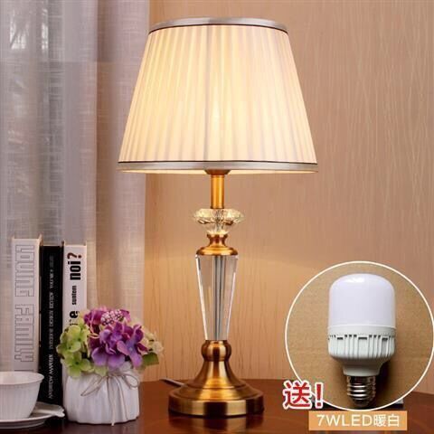 European Crystal Modern Table Lamp 2022 Bedroom Bedside Table Lamps Dimmable Simple Lamps Home Luxury Desk Light