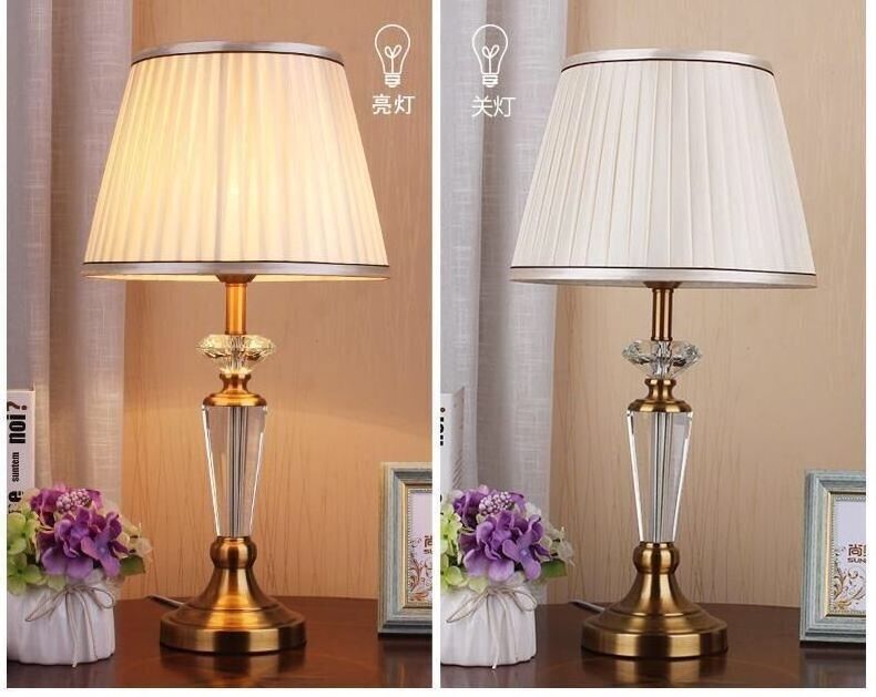 European Crystal Modern Table Lamp 2022 Bedroom Bedside Table Lamps Dimmable Simple Lamps Home Luxury Desk Light