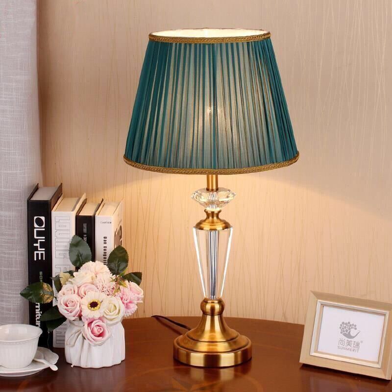 European Crystal Modern Table Lamp 2022 Bedroom Bedside Table Lamps Dimmable Simple Lamps Home Luxury Desk Light