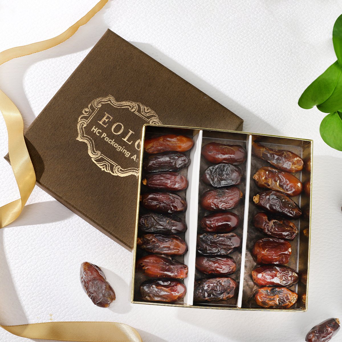 Recyclable Wholesale Arabic Ramadan Mubarak Palm Dates Gift Box Nut Dried Fruit Eid Biscuit Dessert Gift Medjool Dates Box