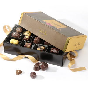 Flexography  Gift easy yellow chocolate box for chocolat white cardboard candy chocolate sweets box