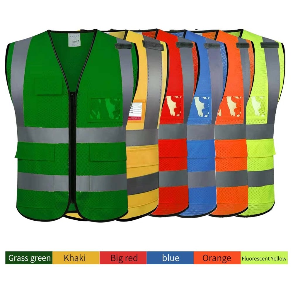 HCLITE  Hot Sale Construction Custom Security Green Safety Reflective Vests with Logo