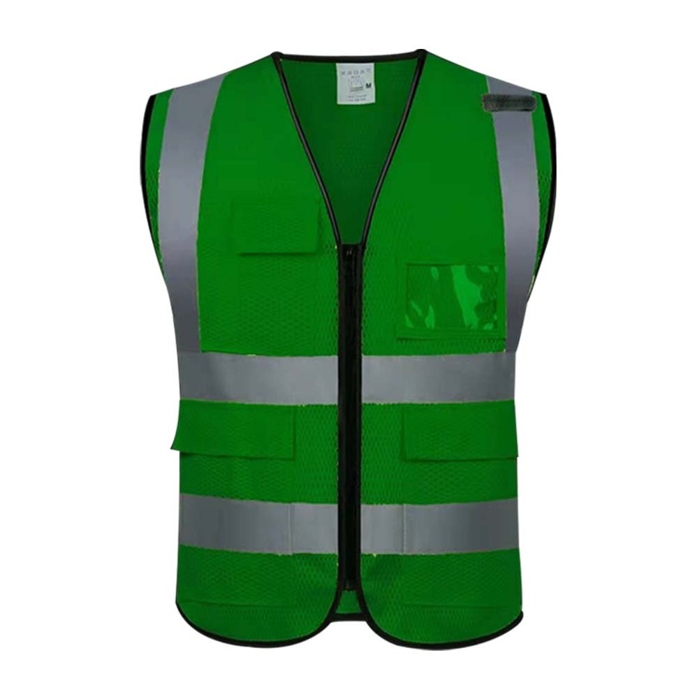 HCLITE  Hot Sale Construction Custom Security Green Safety Reflective Vests with Logo