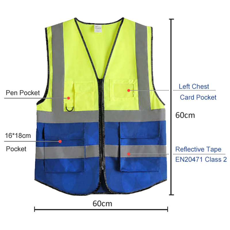 HCLITE High visibility vest chalecos de trabajo seguridad chaleco reflectivo para obrero