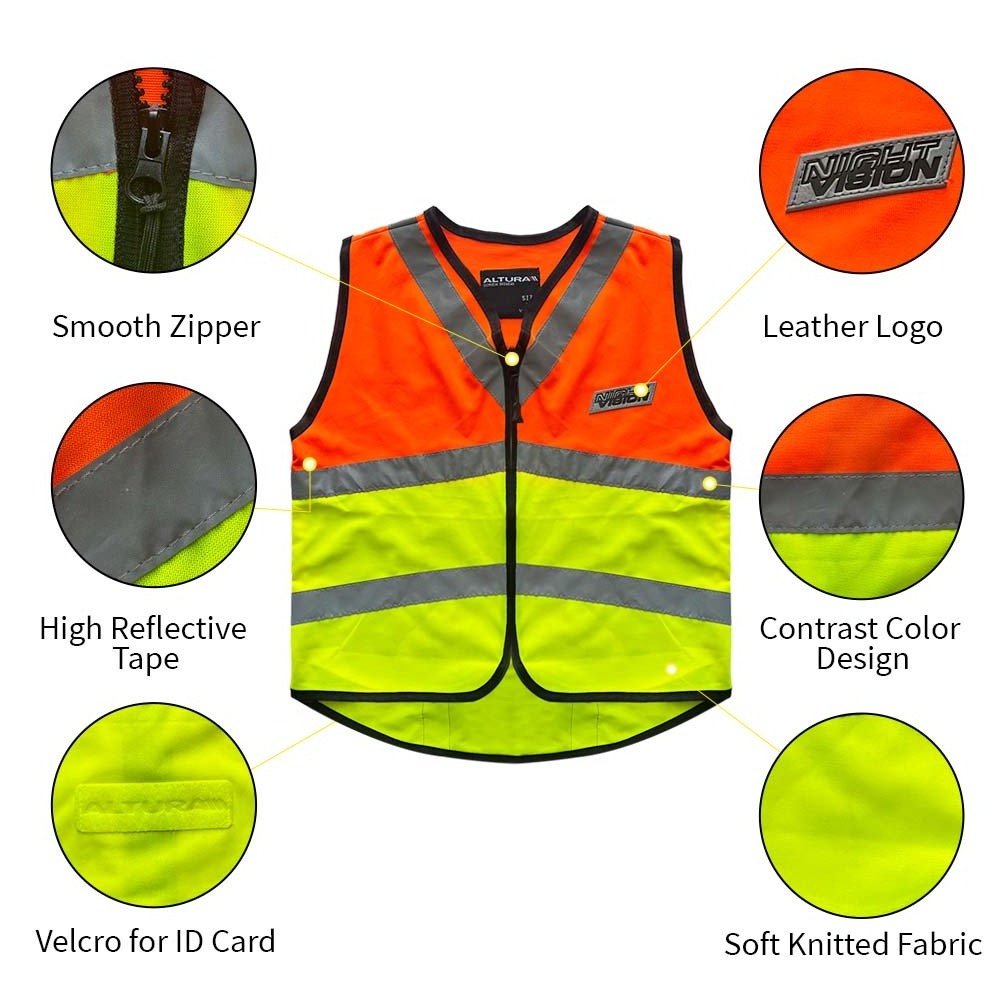 HCLITE EN1150 Hi Viz Children Vest Fluorescent Kids Children Safety Vest Reflective