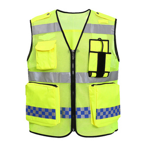 HCLITE Traffic Multiple Pockets Reflector Safety Security Vest Reflective